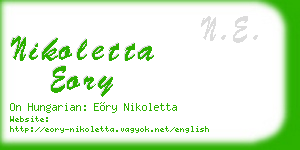 nikoletta eory business card